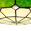 Alysia 1 Light Pendant E27 With 35cm Tiffany Shade, Cream/Green/Clear Crystal Centre/Aged Antique Brass Trim/Black additional 10