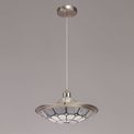 Alysia 1 Light Pendant E27 With 35cm Tiffany Shade, Cream/Grey/Crystal Centre/Satin Nickel Brass Trim/Satin Nickel additional 4