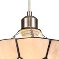 Alysia 1 Light Pendant E27 With 35cm Tiffany Shade, Cream/Grey/Crystal Centre/Satin Nickel Brass Trim/Satin Nickel additional 10