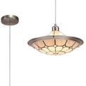 Alysia 1 Light Pendant E27 With 35cm Tiffany Shade, Cream/Grey/Crystal Centre/Satin Nickel Brass Trim/Satin Nickel additional 12
