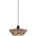 Areta 1 Light Uplighter Pendant E27 With 30cm Tiffany Shade, White/Grey/Black/Clear Crystal additional 2
