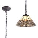 Areta 1 Light Downlighter Pendant E27 With 30cm Tiffany Shade, White/Grey/Black/Clear Crystal/Aged Antique Brass additional 3