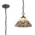 Areta 3 Light Downlighter Pendant E27 With 30cm Tiffany Shade, White/Grey/Black/Clear Crystal/Aged Antique Brass additional 3