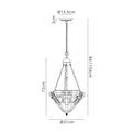 Areta 2 Light Uplighter Pendant E27 With 30cm Tiffany Shade, White/Grey/Black/Clear Crystal/Aged Antique Brass additional 3
