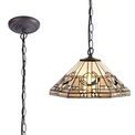 Areta 1 Light Downlighter Pendant E27 With 40cm Tiffany Shade, White/Grey/Black/Clear Crystal/Aged Antique Brass additional 3