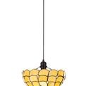 Camillie 1 Light Uplighter Pendant E27 With 30cm Tiffany Shade, Beige/Clear Crystal/Black additional 2