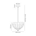 Camillie 1 Light Uplighter Pendant E27 With 30cm Tiffany Shade, Beige/Clear Crystal/Black additional 4