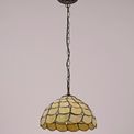 Camillie 1 Light Downlighter Pendant E27 With 30cm Tiffany Shade, Beige/Clear Crystal/Aged Antique Brass additional 2