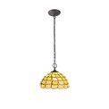 Camillie 2 Light Downlighter Pendant E27 With 30cm Tiffany Shade, Beige/Clear Crystal/Aged Antique Brass additional 2