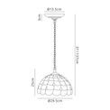 Camillie 3 Light Downlighter Pendant E27 With 30cm Tiffany Shade, Beige/Clear Crystal/Aged Antique Brass additional 4