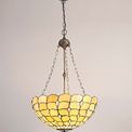 Camillie 3 Light Uplighter Pendant E27 With 50cm Tiffany Shade, Beige/Clear Crystal/Aged Antique Brass additional 1