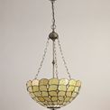 Camillie 3 Light Uplighter Pendant E27 With 50cm Tiffany Shade, Beige/Clear Crystal/Aged Antique Brass additional 2