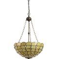 Camillie 3 Light Uplighter Pendant E27 With 50cm Tiffany Shade, Beige/Clear Crystal/Aged Antique Brass additional 4