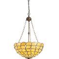 Camillie 3 Light Uplighter Pendant E27 With 50cm Tiffany Shade, Beige/Clear Crystal/Aged Antique Brass additional 3