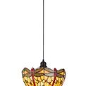 Haze 1 Light Uplighter Pendant E27 With 30cm Tiffany Shade, Blue/Orange/Crystal/Black additional 2