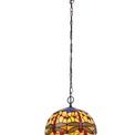 Haze 1 Light Downlighter Pendant E27 With 30cm Tiffany Shade, Blue/Orange/Crystal/Aged Antique Brass additional 4