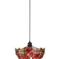Haze 1 Light Uplighter Pendant E27 With 30cm Tiffany Shade, Purple/Pink/Crystal/Black additional 2