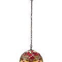 Haze 1 Light Downlighter Pendant E27 With 30cm Tiffany Shade, Purple/Pink/Crystal/Aged Antique Brass additional 4