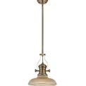 Lucinda 1 Light Pendant E27 With 30cm Round Glass Shade, Antique Brass/Amber additional 6