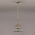 Lucinda 1 Light Pendant E27 With 30cm Round Glass Shade, Antique Brass/Smoked additional 2