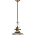Lucinda 1 Light Pendant E27 With 30cm Round Glass Shade, Antique Brass/Smoked additional 5