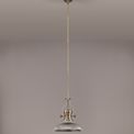 Lucinda 1 Light Pendant E27 With 30cm Round Glass Shade, Antique Brass/Smoked additional 3