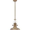 Lucinda 1 Light Pendant E27 With 30cm Round Glass Shade, Antique Brass/Smoked additional 6