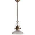 Lucinda 1 Light Pendant E27 With 30cm Round Glass Shade, Antique Brass/Clear additional 6