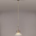 Lucinda 1 Light Pendant E27 With 30cm Round Glass Shade, Antique Brass/Clear additional 3
