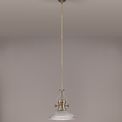 Lucinda 1 Light Pendant E27 With 30cm Round Glass Shade, Antique Brass/Clear additional 4