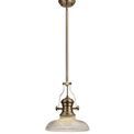 Lucinda 1 Light Pendant E27 With 30cm Round Glass Shade, Antique Brass/Clear additional 5