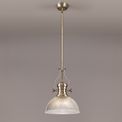 Lucinda 1 Light Pendant E27 With 30cm Dome Glass Shade, Antique Brass/Clear additional 1