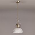 Lucinda 1 Light Pendant E27 With 30cm Dome Glass Shade, Antique Brass/Clear additional 2