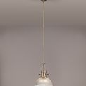 Lucinda 1 Light Pendant E27 With 30cm Dome Glass Shade, Antique Brass/Clear additional 4