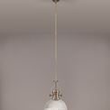 Lucinda 1 Light Pendant E27 With 30cm Dome Glass Shade, Antique Brass/Clear additional 3