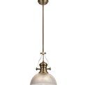 Lucinda 1 Light Pendant E27 With 30cm Dome Glass Shade, Antique Brass/Clear additional 5