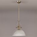 Lucinda 1 Light Pendant E27 With 38cm Dome Glass Shade, Antique Brass/Clear additional 2