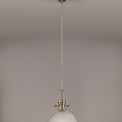 Lucinda 1 Light Pendant E27 With 38cm Dome Glass Shade, Antique Brass/Clear additional 3