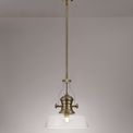 Lucinda 1 Light Pendant E27 With 30cm Flat Round Glass Shade, Antique Brass/Clear additional 1