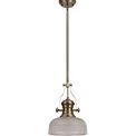 Lucinda 1 Light Pendant E27 With 26.5cm Prismatic Glass Shade, Antique Brass/Clear additional 5