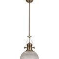 Lucinda 1 Light Pendant E27 With 30cm Prismatic Glass Shade, Antique Brass/Clear additional 6