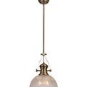 Lucinda 1 Light Pendant E27 With 30cm Prismatic Glass Shade, Antique Brass/Clear additional 5