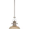 Lucinda 1 Light Pendant E27 With 30cm Round Glass Shade, Polished Nickel/Amber additional 5