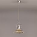 Lucinda 1 Light Pendant E27 With 30cm Round Glass Shade, Polished Nickel/Smoked additional 1