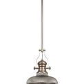 Lucinda 1 Light Pendant E27 With 30cm Round Glass Shade, Polished Nickel/Smoked additional 5