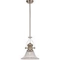 Lucinda 1 Light Pendant E27 With 30cm Bell Glass Shade, Polished Nickel/Clear additional 4