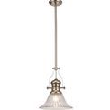 Lucinda 1 Light Pendant E27 With 30cm Bell Glass Shade, Polished Nickel/Clear additional 3