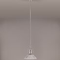 Lucinda 1 Light Pendant E27 With 30cm Cone Glass Shade, Polished Nickel/Clear additional 1