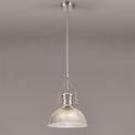 Lucinda 1 Light Pendant E27 With 30cm Dome Glass Shade, Polished Nickel/Clear additional 1