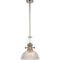 Lucinda 1 Light Pendant E27 With 30cm Dome Glass Shade, Polished Nickel/Clear additional 5